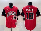 Men's Chicago White Sox #18 Pilsen Red Black 2025 City Connect Limited Stitched Jersey,baseball caps,new era cap wholesale,wholesale hats